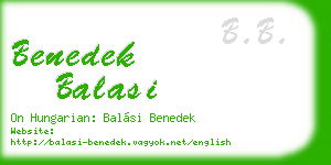 benedek balasi business card